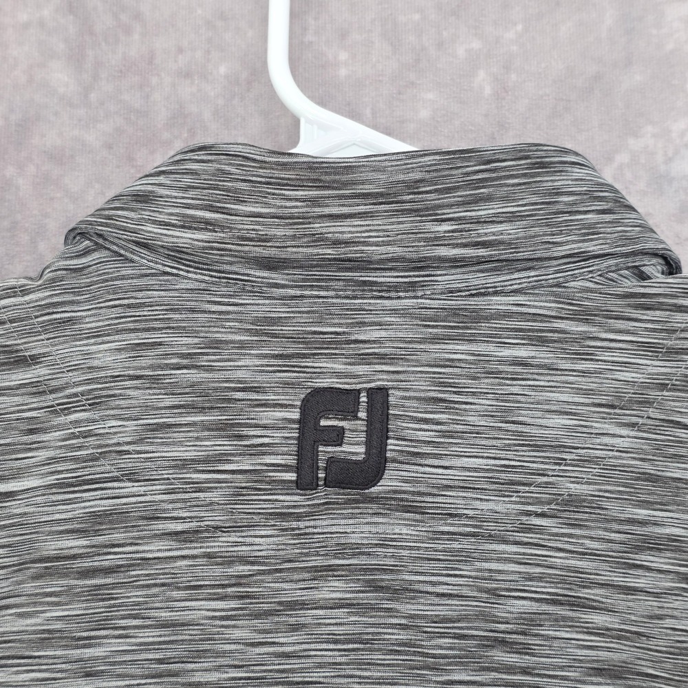 FootJoy Fj Mens Medium ProDry Golf Polo Shirt Grey Space Dye Performance Stretch - Picture 6 of 9